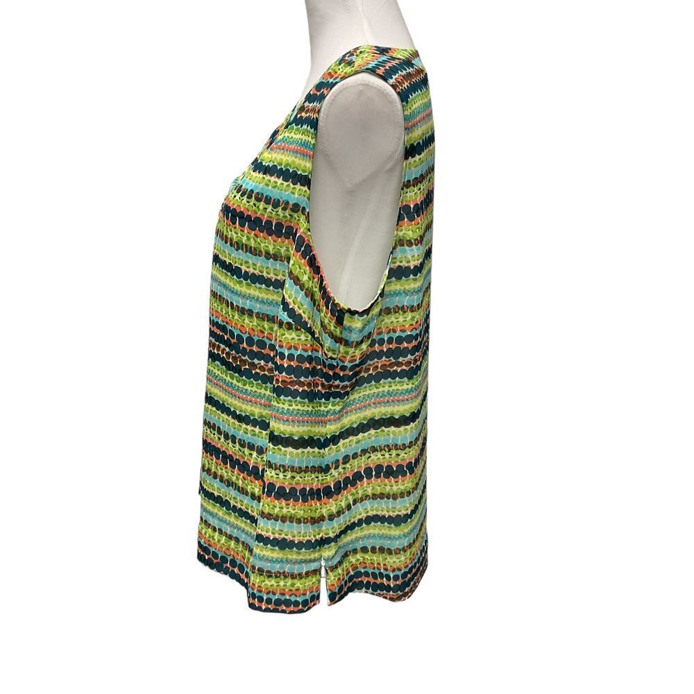 Sejour Women's Size‎ 14W Top Blouse Sleeveless Green Chiffon Work Office Chic - Picture 3 of 11